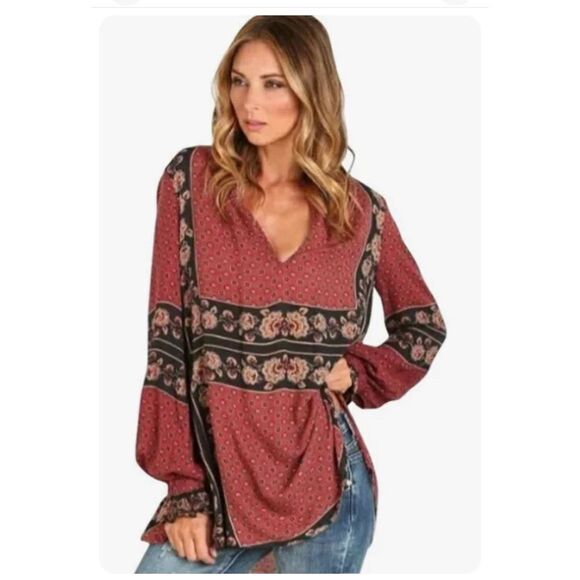 FREE PEOPLE Boho Peasant Top - Picture 1 of 13